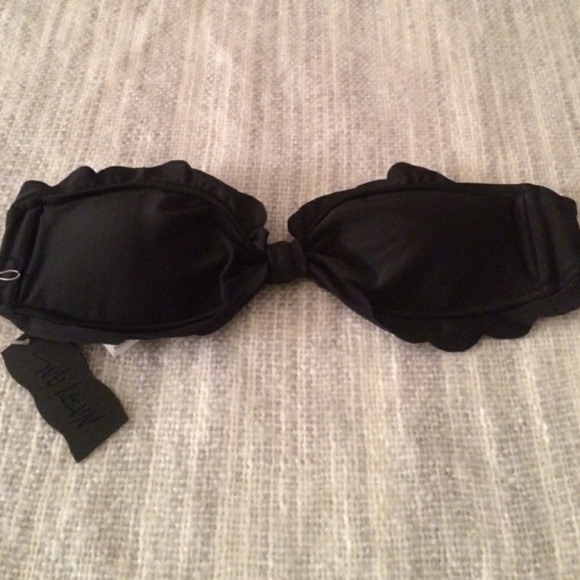 Nasty Gal Black Bandeau Scalloped Bikini Set XS - Picture 5 of 8